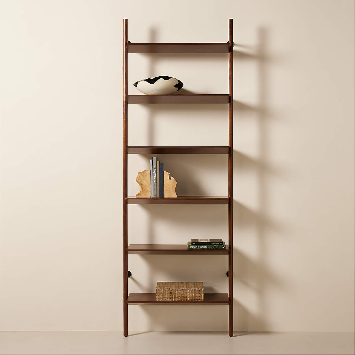 Nabla Brown Walnut Wood Wall Mount Bookcase thumbnail 2