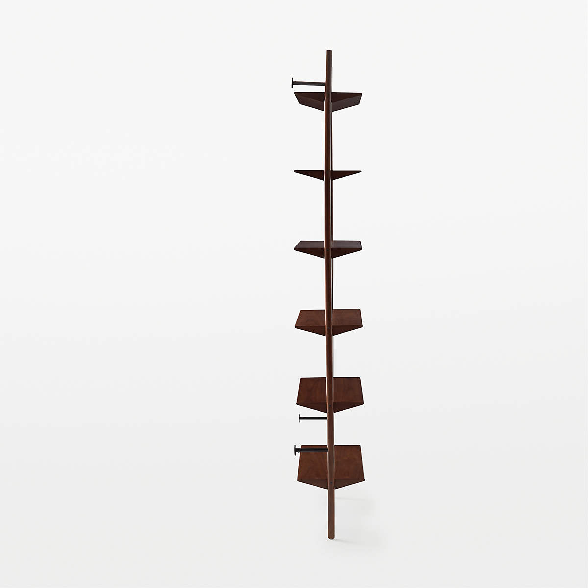 Nabla Brown Walnut Wood Wall Mount Bookcase thumbnail 3