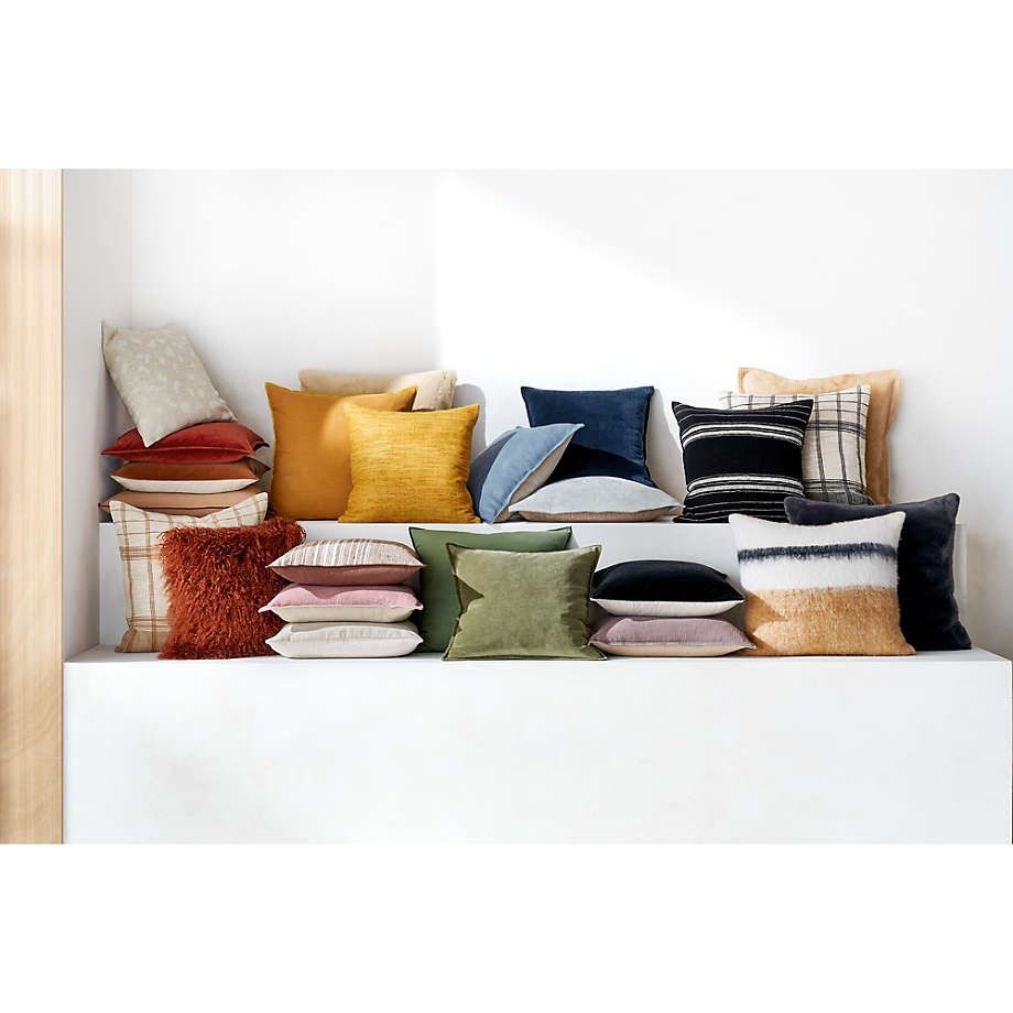 Moss 20x20 Washed Organic Cotton Velvet Pillow Cover thumbnail 2