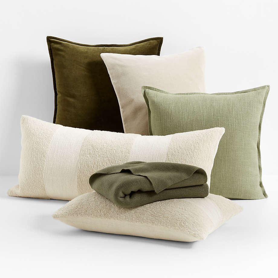 Moss 20x20 Washed Organic Cotton Velvet Pillow Cover thumbnail 4