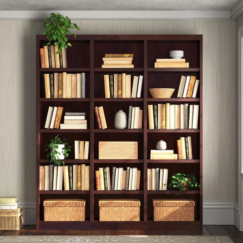 Aliette Triple Wide Wood Bookcase thumbnail 2