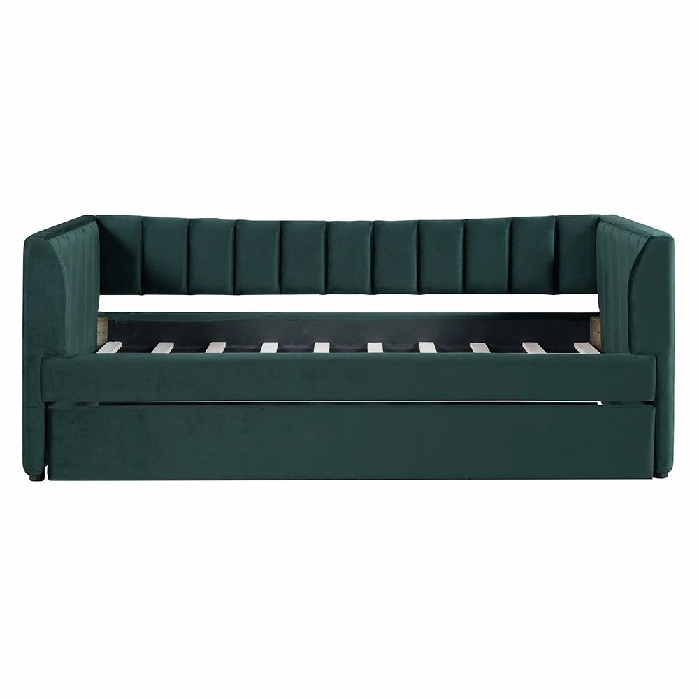 Upholstered Velvet Daybed with Trundle thumbnail 3
