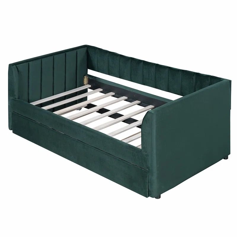 Upholstered Velvet Daybed with Trundle thumbnail 4