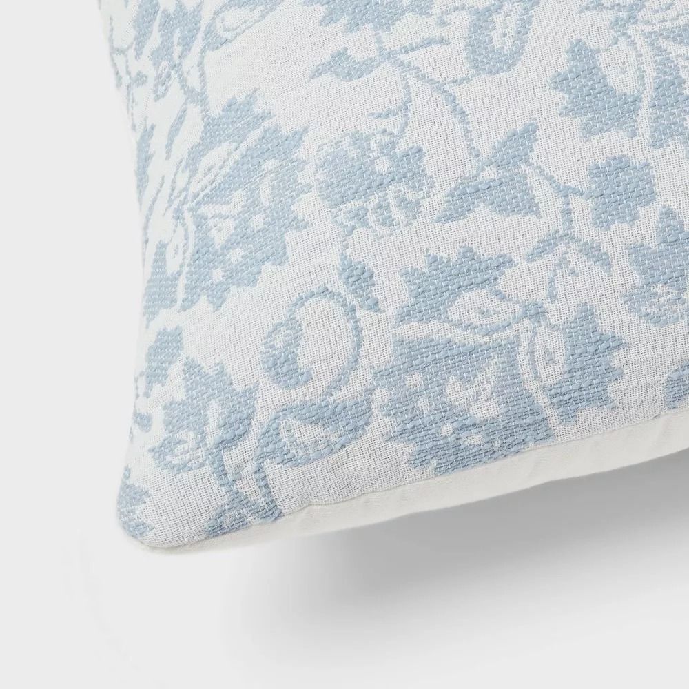 Woven Floral Decorative Pillow Euro 24x24 thumbnail 3