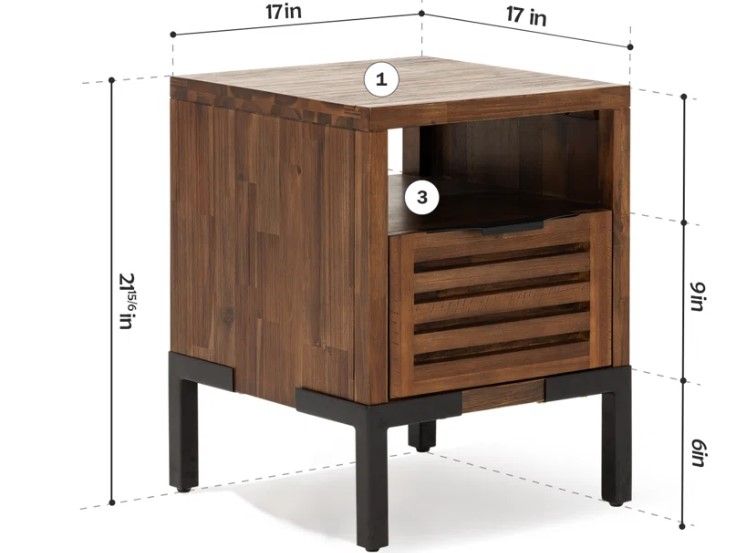 Miller Solid Wood Nightstand, Side Table thumbnail 5