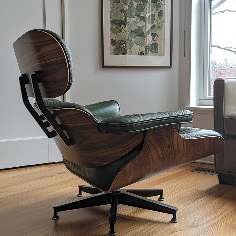 Martynas Genuine Leather Swivel Lounge Chair and Ottoman thumbnail 5