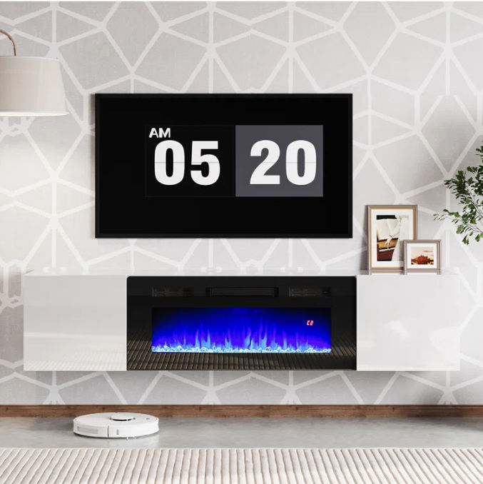Areesa Floating Fireplace TV Stand thumbnail 2