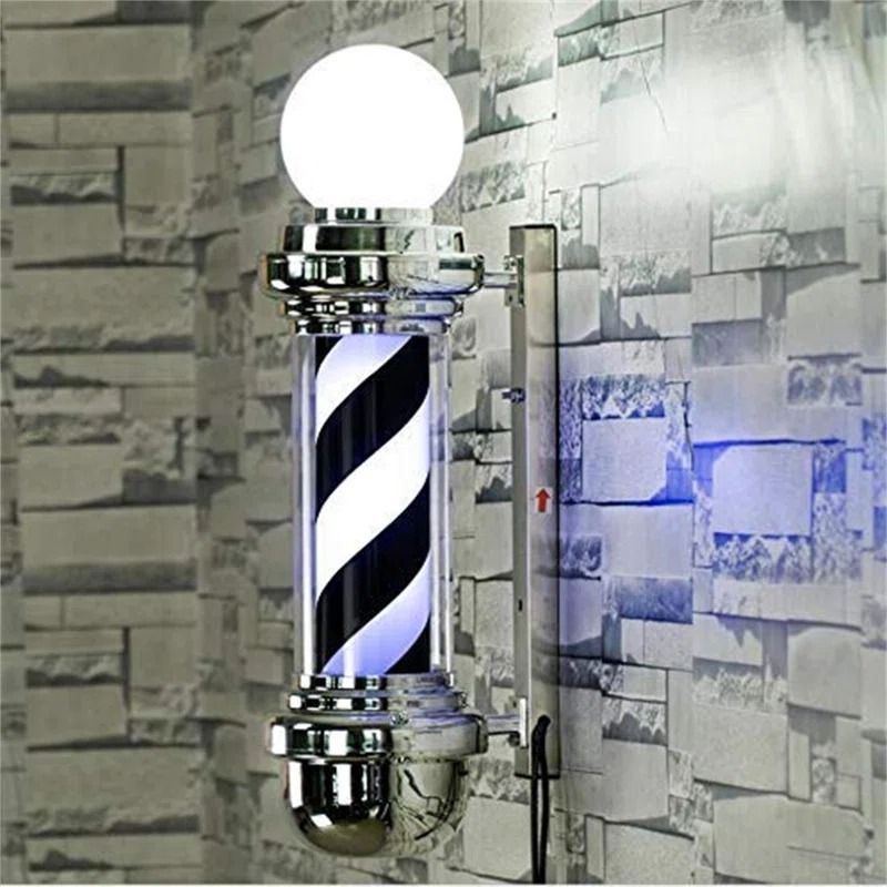 Classic LED Light Barber Pole with Rotating Strip thumbnail 2