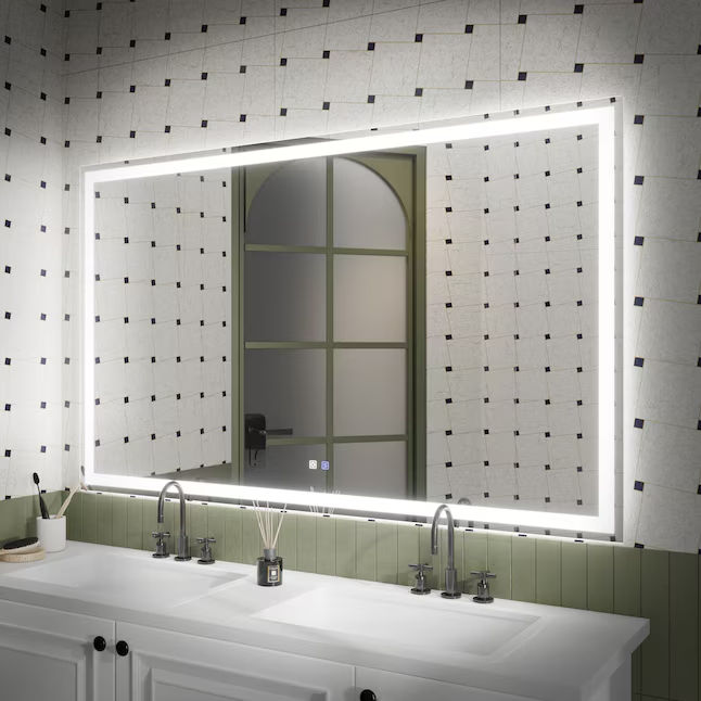 Frameless Dimmable Lighted Bathroom Vanity Mirror thumbnail 2