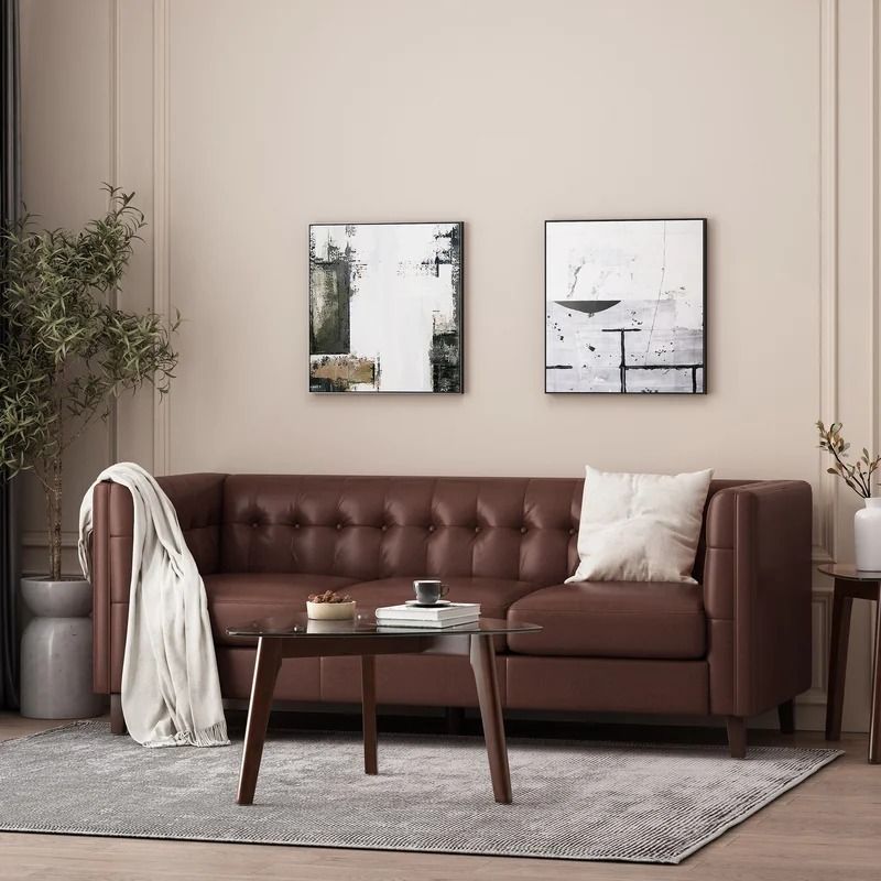 Redden Faux Leather Sofa thumbnail 2