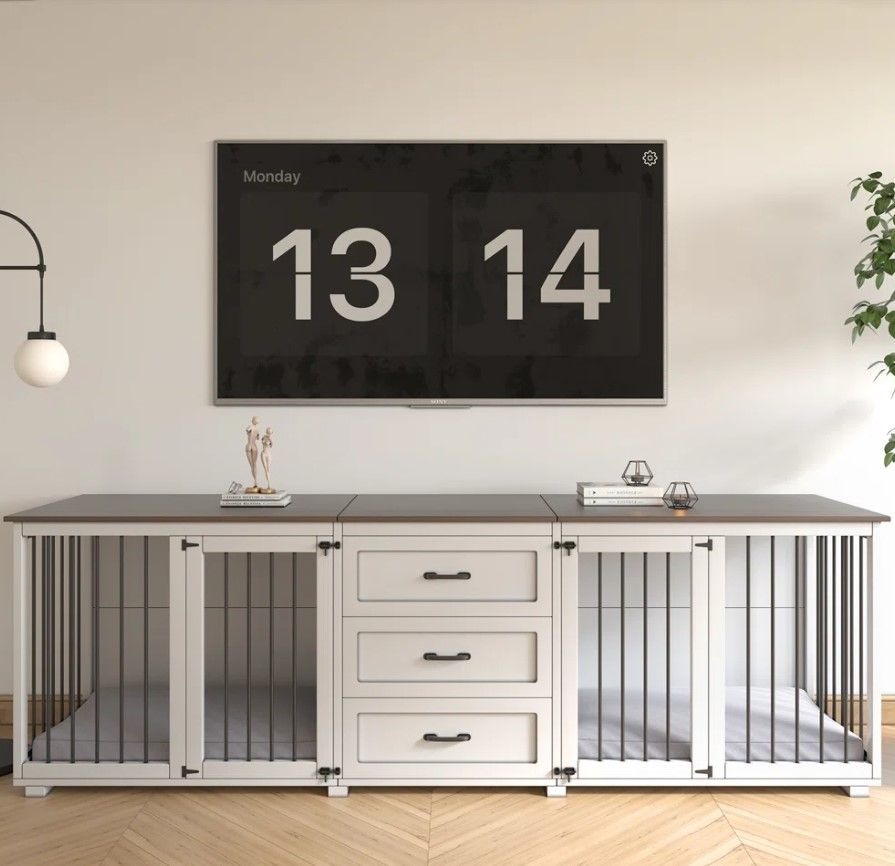 Furniture Style Wooden Dog Crate with 3 Drawers thumbnail 2