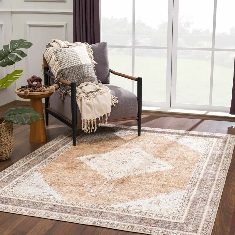 Albar Moroccan Machine Washable Brown Area Rug 7'10x10 thumbnail 2