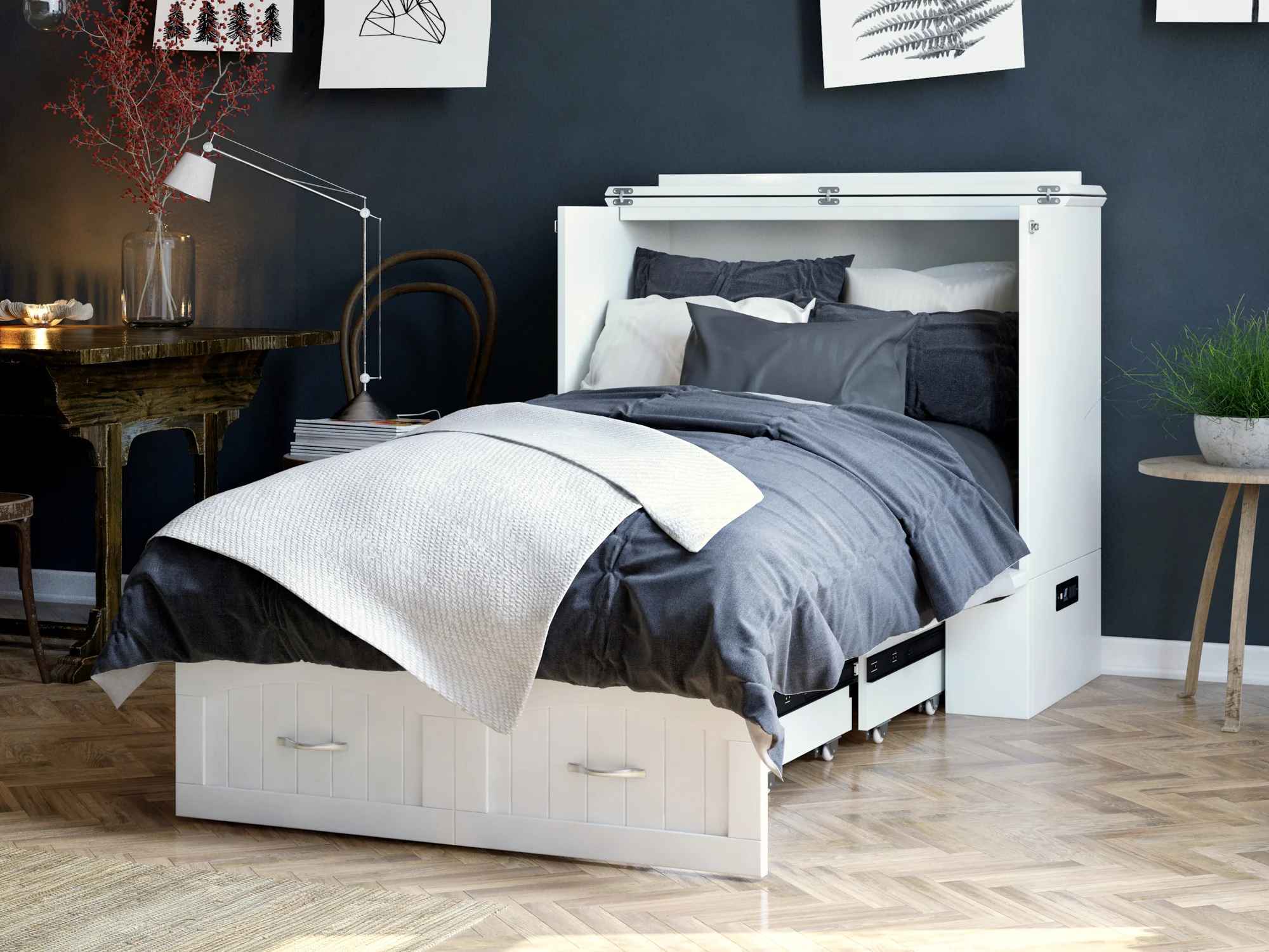 Fabiano Storage Murphy Bed with Mattress Included thumbnail 2