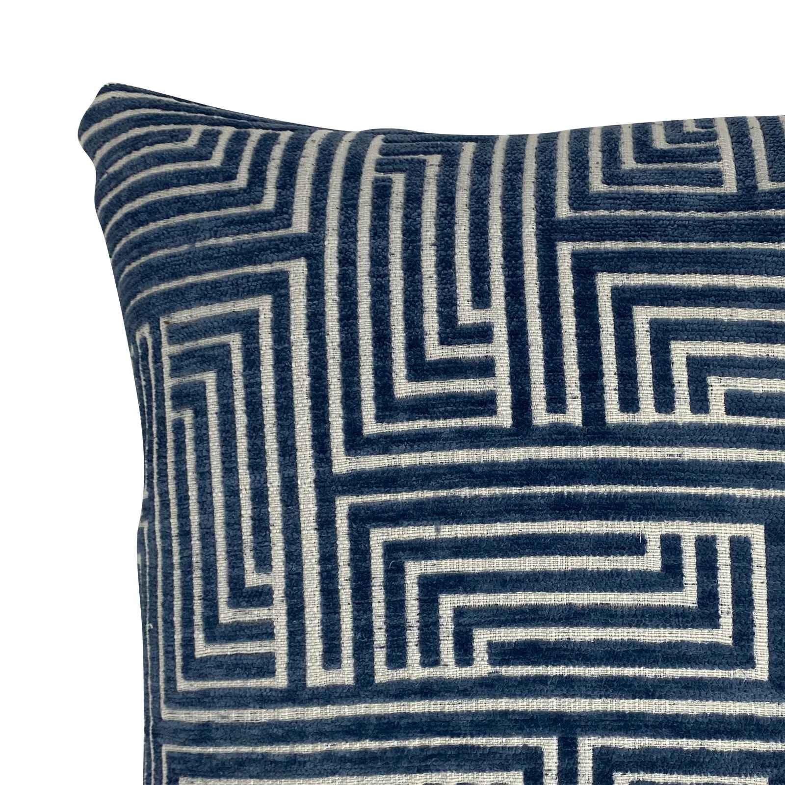 Blue Maze Geometric Reversible Throw Pillow-18"x18" thumbnail 2