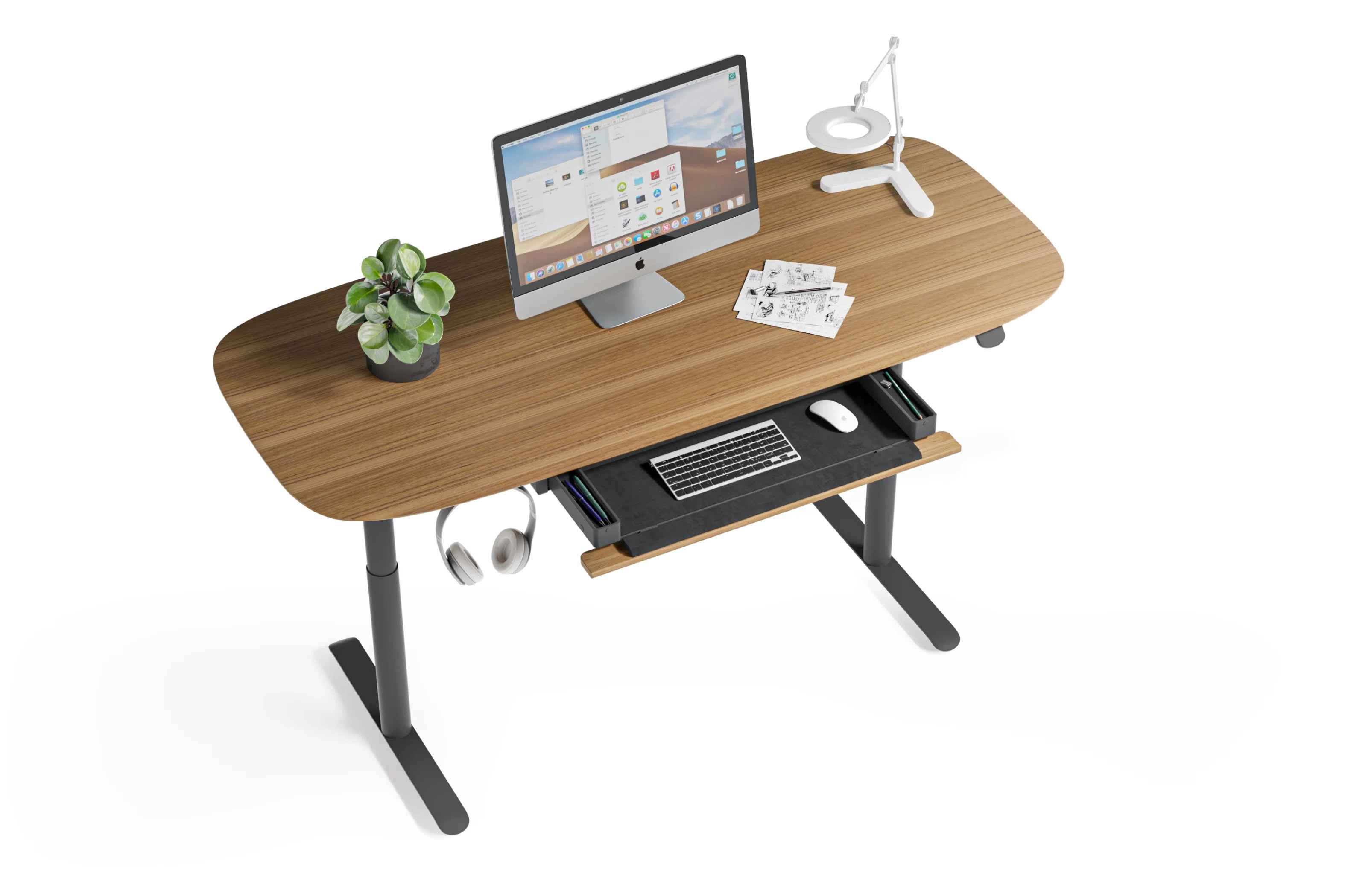 Soma Height Adjustable Standing Desk with Drawer thumbnail 7