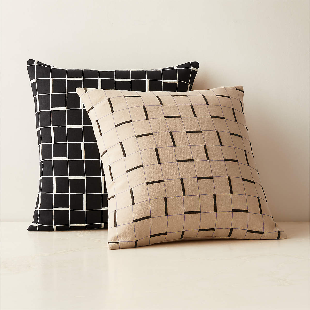 Symi Brown And Smoked Lavender Throw Pillow thumbnail 4