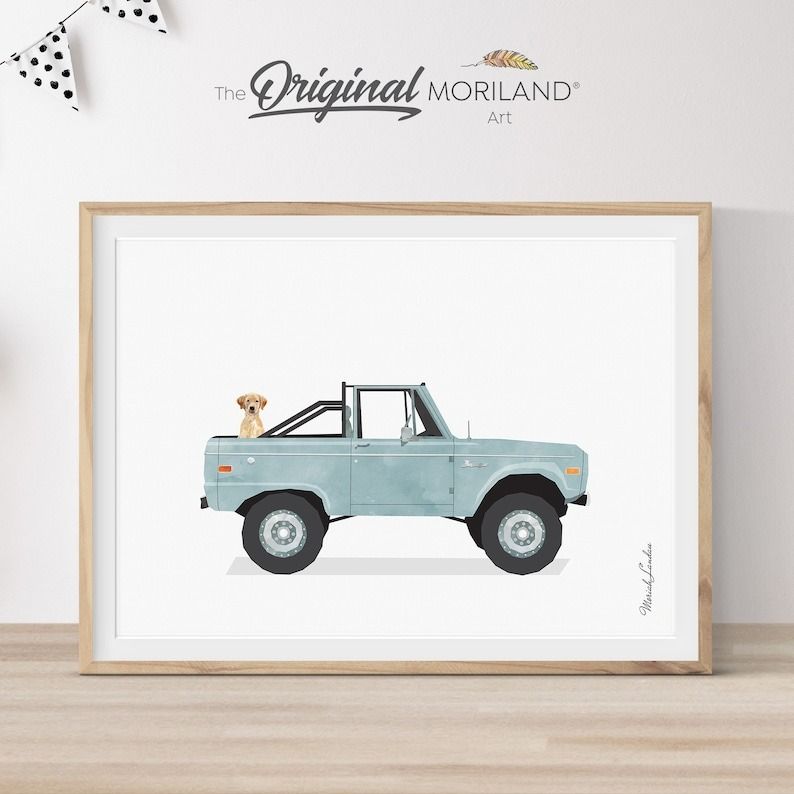 Pale Blue Vehicle Art Prints - Printable Set of 6 thumbnail 2