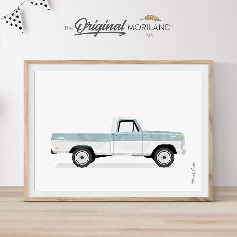Pale Blue Vehicle Art Prints - Printable Set of 6 thumbnail 4