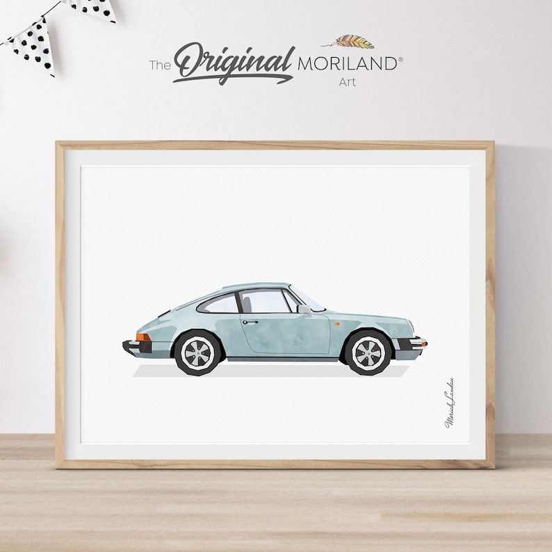 Pale Blue Vehicle Art Prints - Printable Set of 6 thumbnail 6