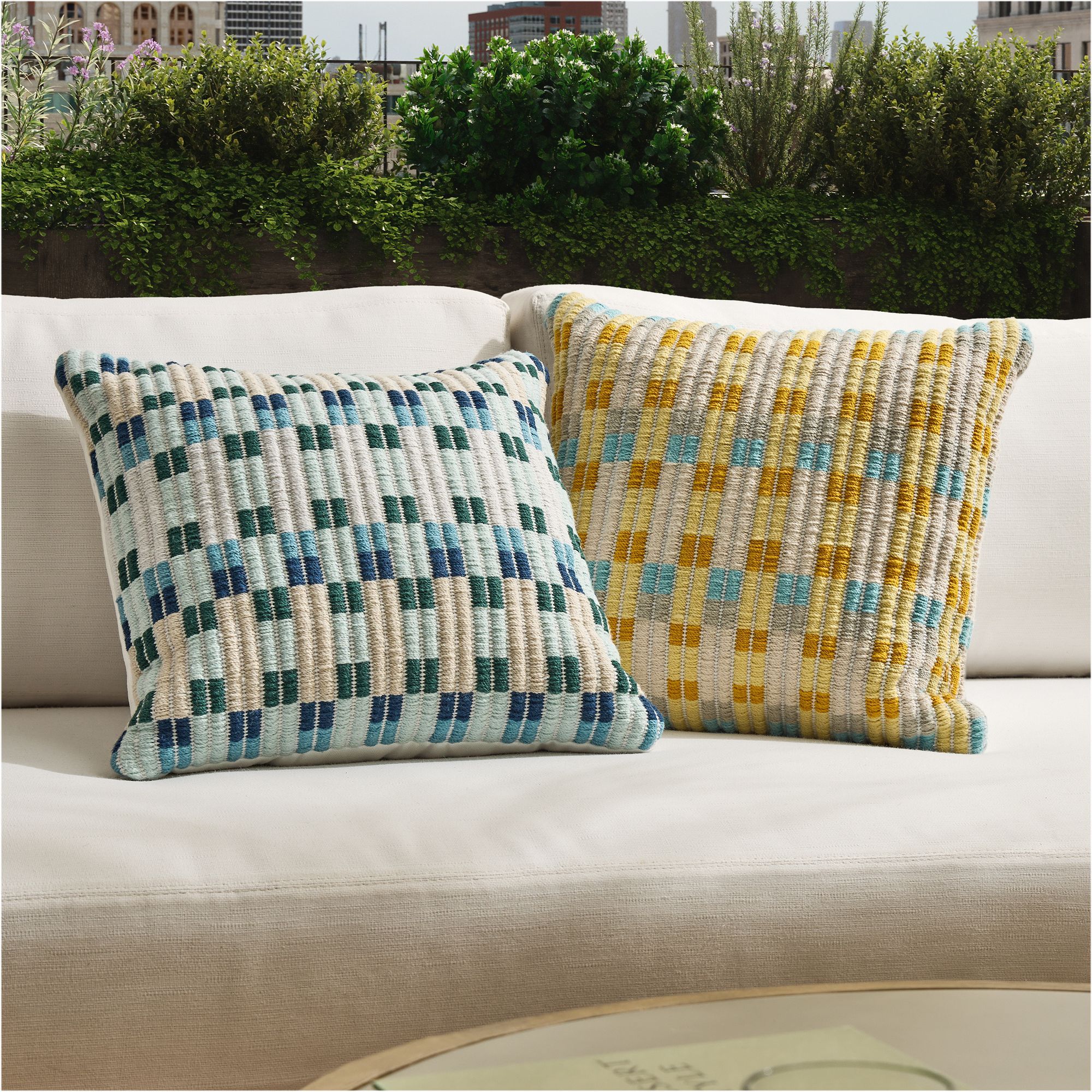 Outdoor Check Point Pillow-20"x20" thumbnail 2