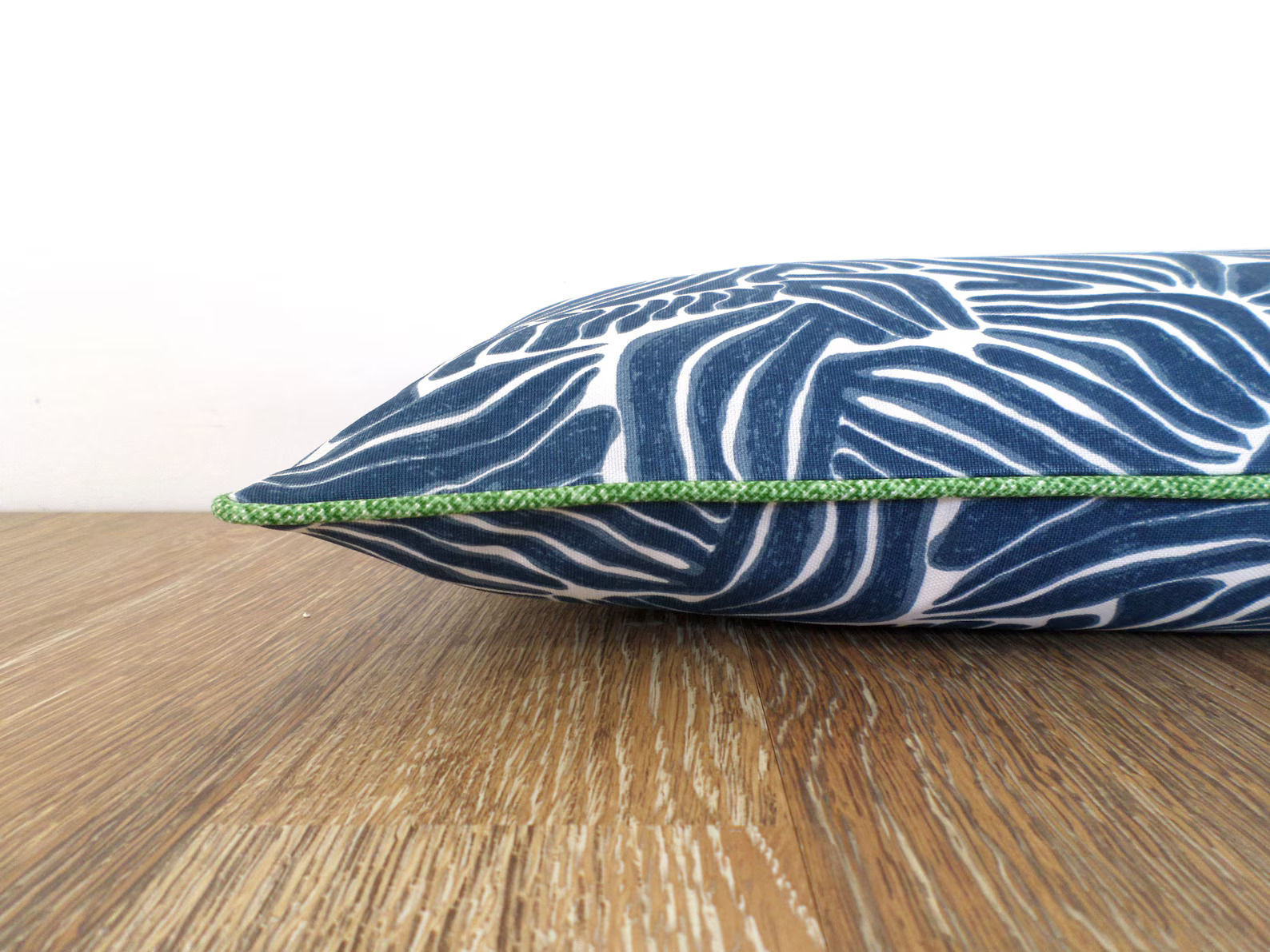 Blue Outdoor Lumbar Cover Modern Zebra Print Pillow-16"x12" thumbnail 3