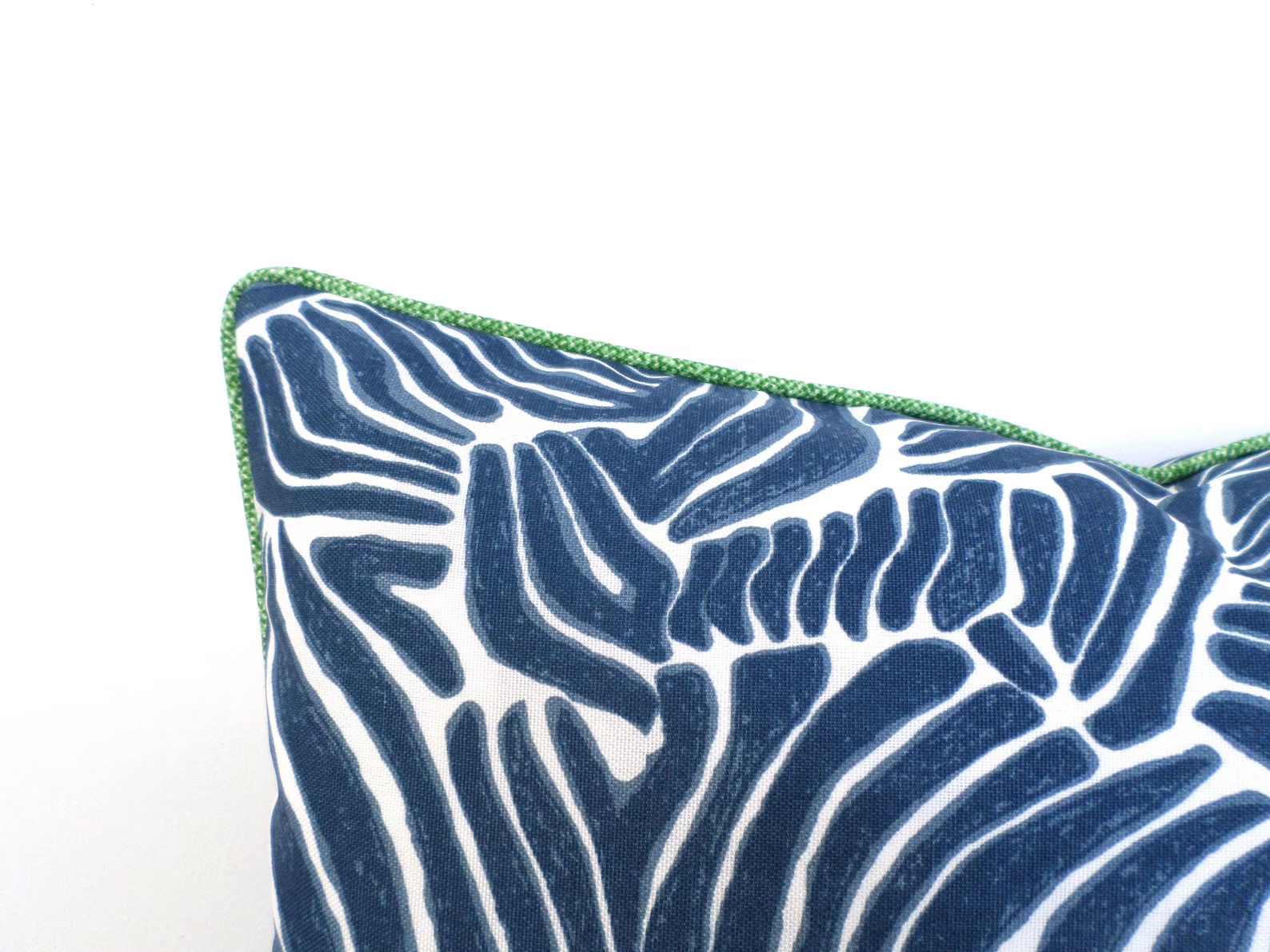 Blue Outdoor Lumbar Cover Modern Zebra Print Pillow-16"x12" thumbnail 4