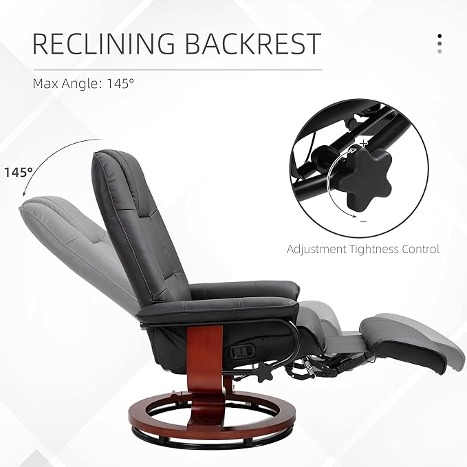 HOMCOM Faux Leather Manual Recliner thumbnail 4