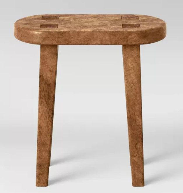 Woodland Carved Wood Accent Table Brown thumbnail 2