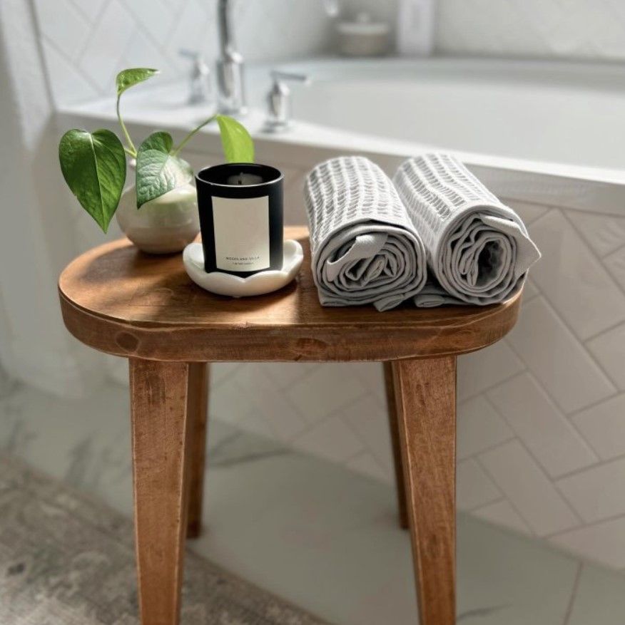 Woodland Carved Wood Accent Table Brown thumbnail 3