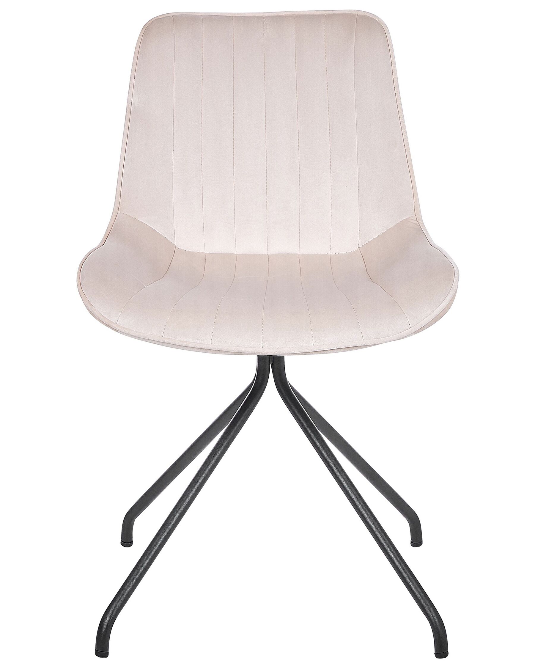 Dining Chair Set of 2 Velvet Beige thumbnail 3