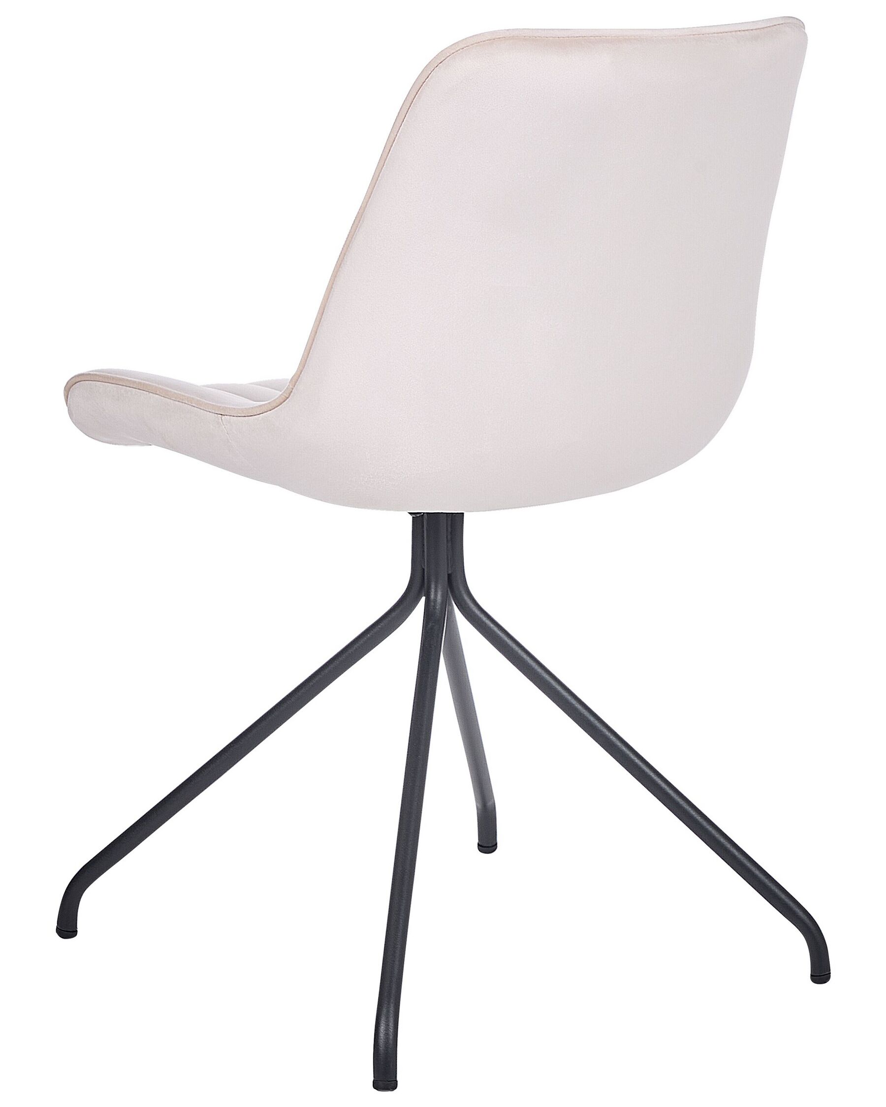 Dining Chair Set of 2 Velvet Beige thumbnail 4