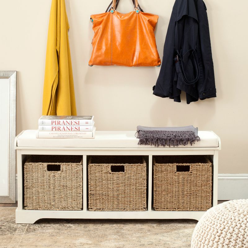 Lonan Wicker Storage Bench thumbnail 2