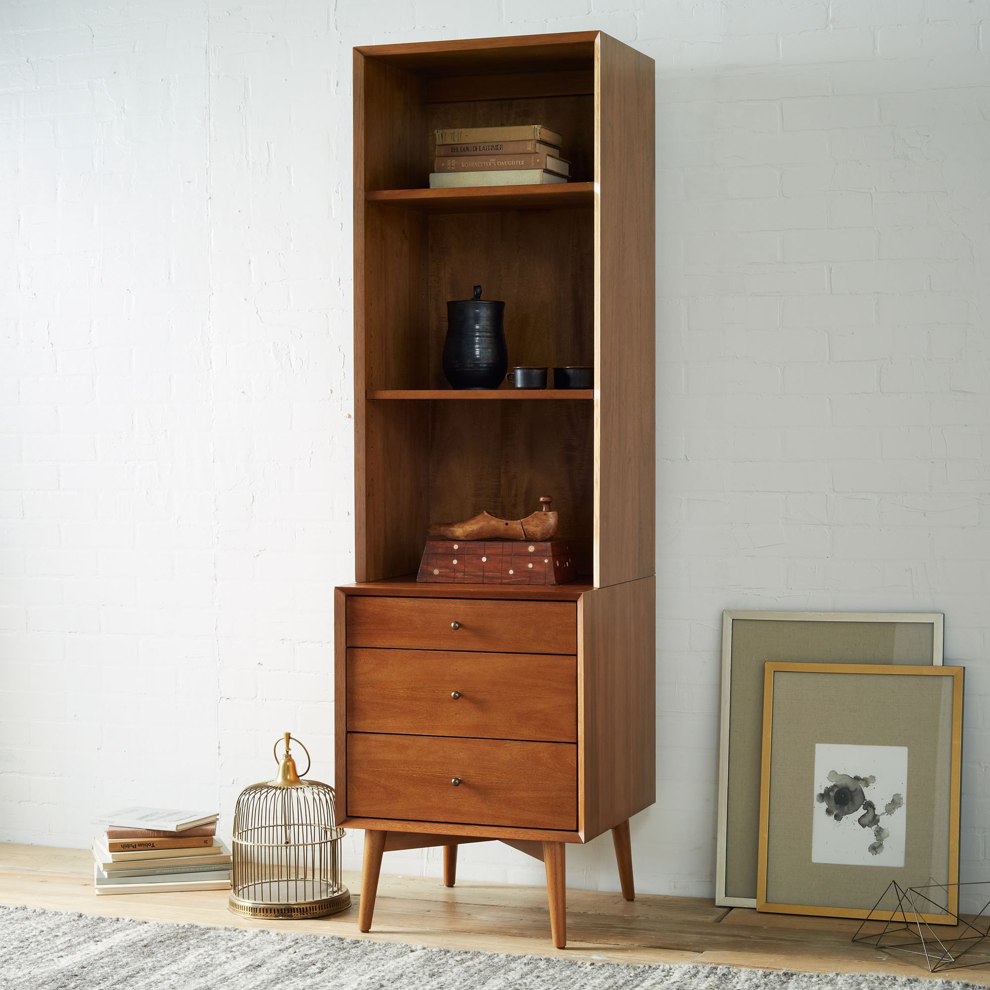 Mid-Century Narrow Bookcase thumbnail 2