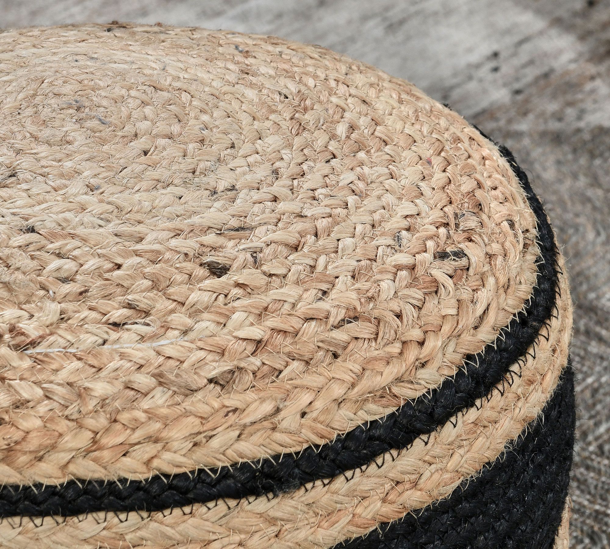 Sacha Handwoven Outdoor Jute Pouf thumbnail 2
