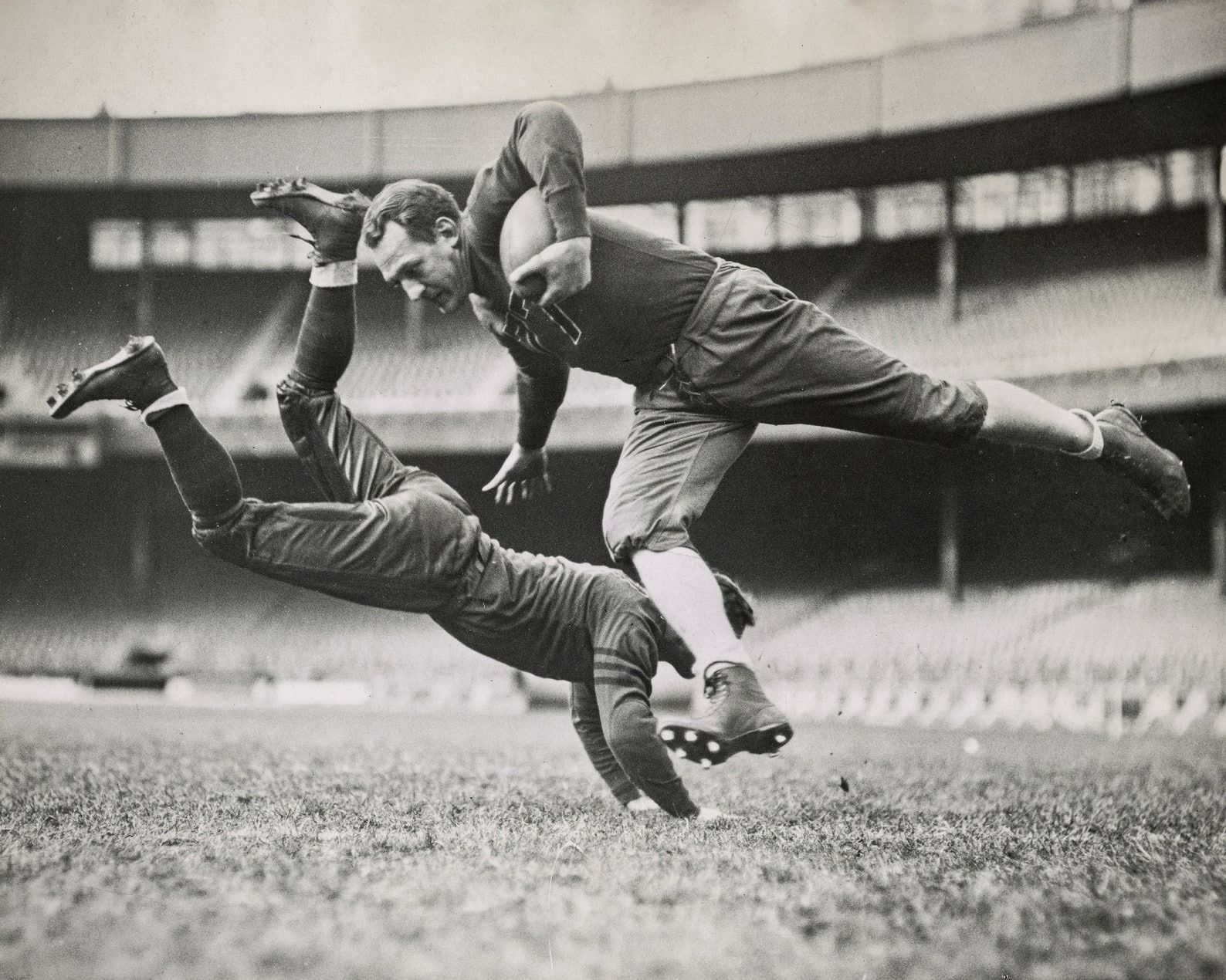Chicago Bears Football player breaks a tackle on the field Black and White Photography Fine Art Print-24"x36" thumbnail 2