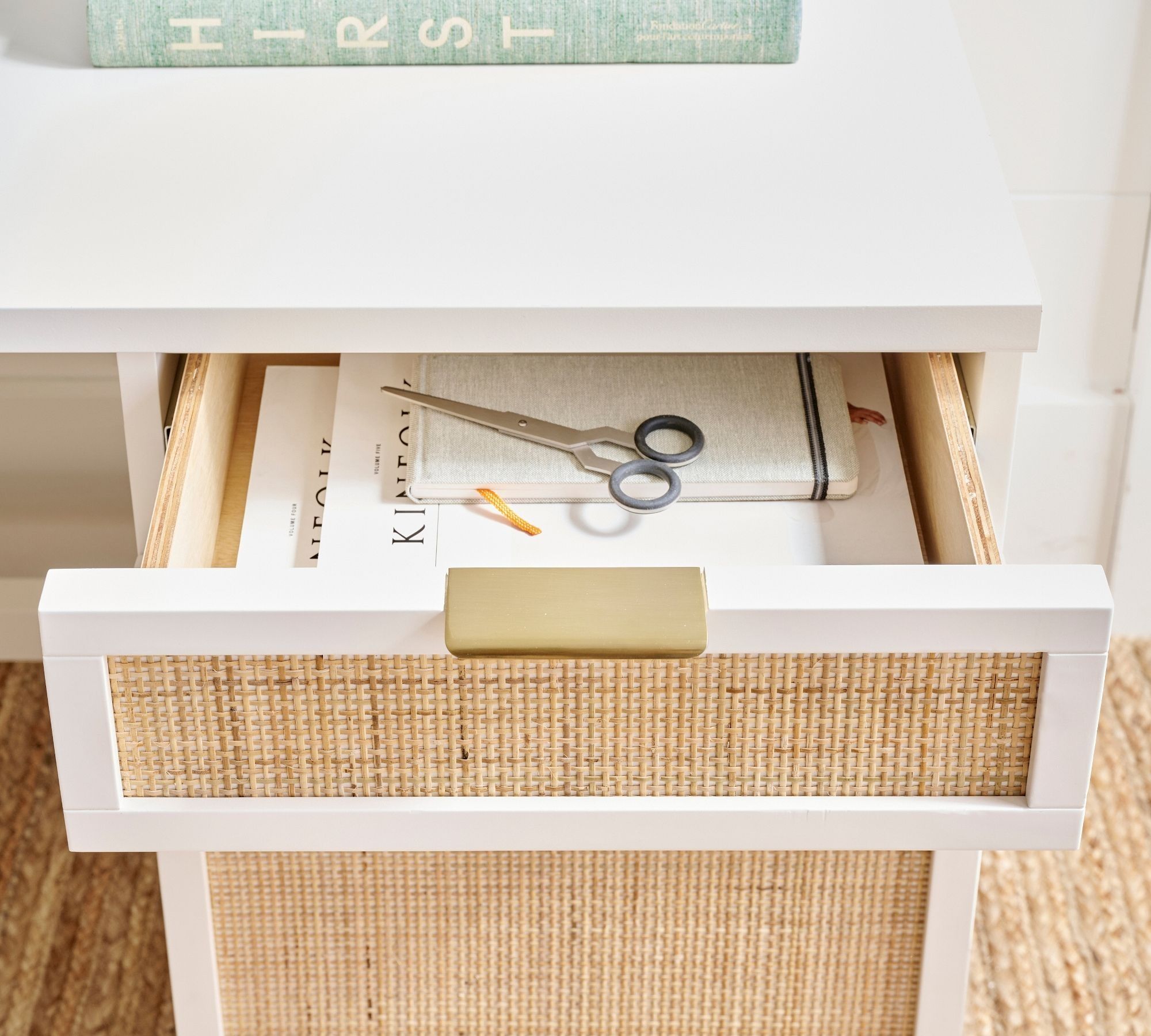 Westly Cane Single Cabinet Writing Desk thumbnail 6