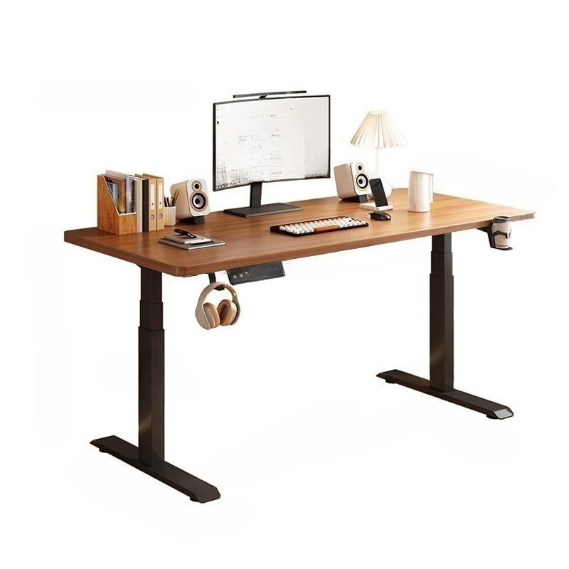  Modern Simple Style Rectangle Electric Adjustable Multi-Levelled Standing Work Desk with T-Shape Base thumbnail 3
