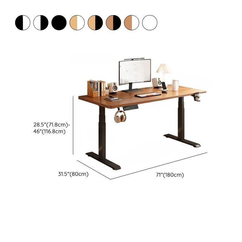  Modern Simple Style Rectangle Electric Adjustable Multi-Levelled Standing Work Desk with T-Shape Base thumbnail 4