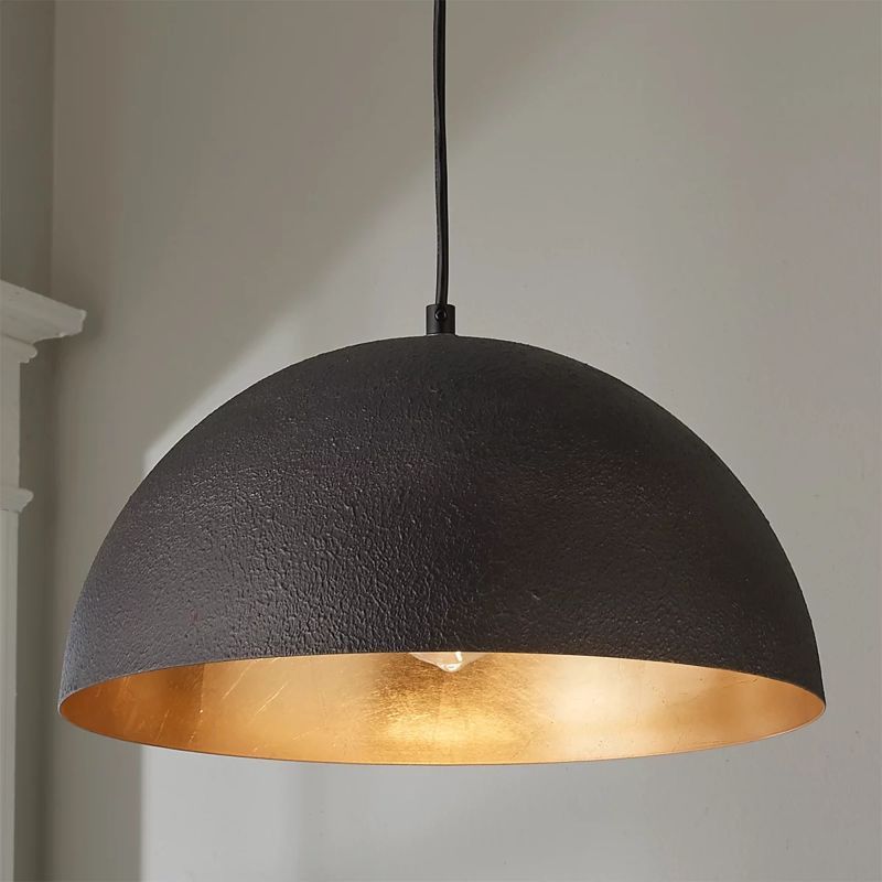 Rustic Dome Ceiling Light with Midnight Black Iron Shade thumbnail 2
