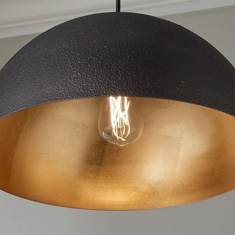 Rustic Dome Ceiling Light with Midnight Black Iron Shade thumbnail 3