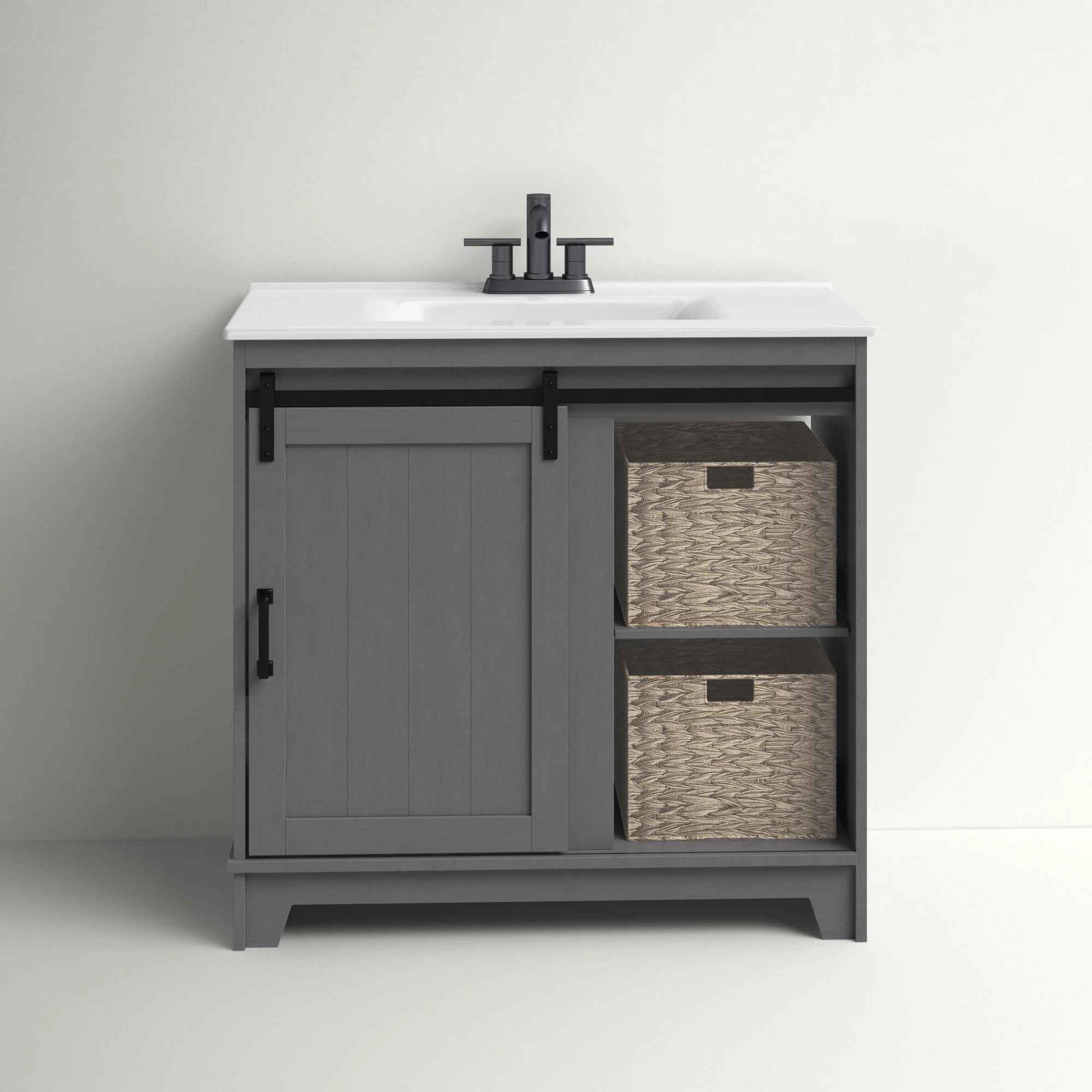 Braylen Single Bathroom Vanity with Ceramic Top thumbnail 2