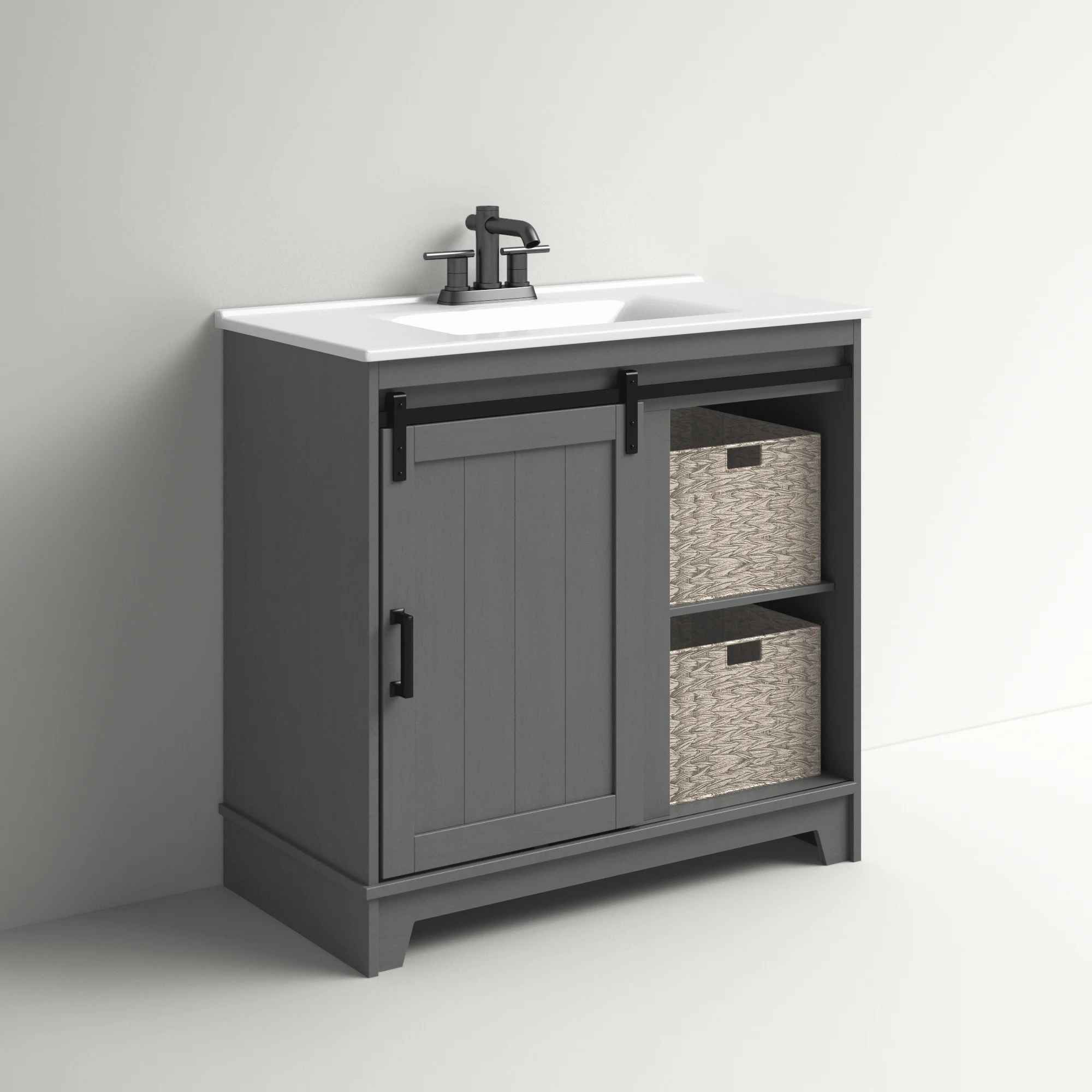 Braylen Single Bathroom Vanity with Ceramic Top thumbnail 3