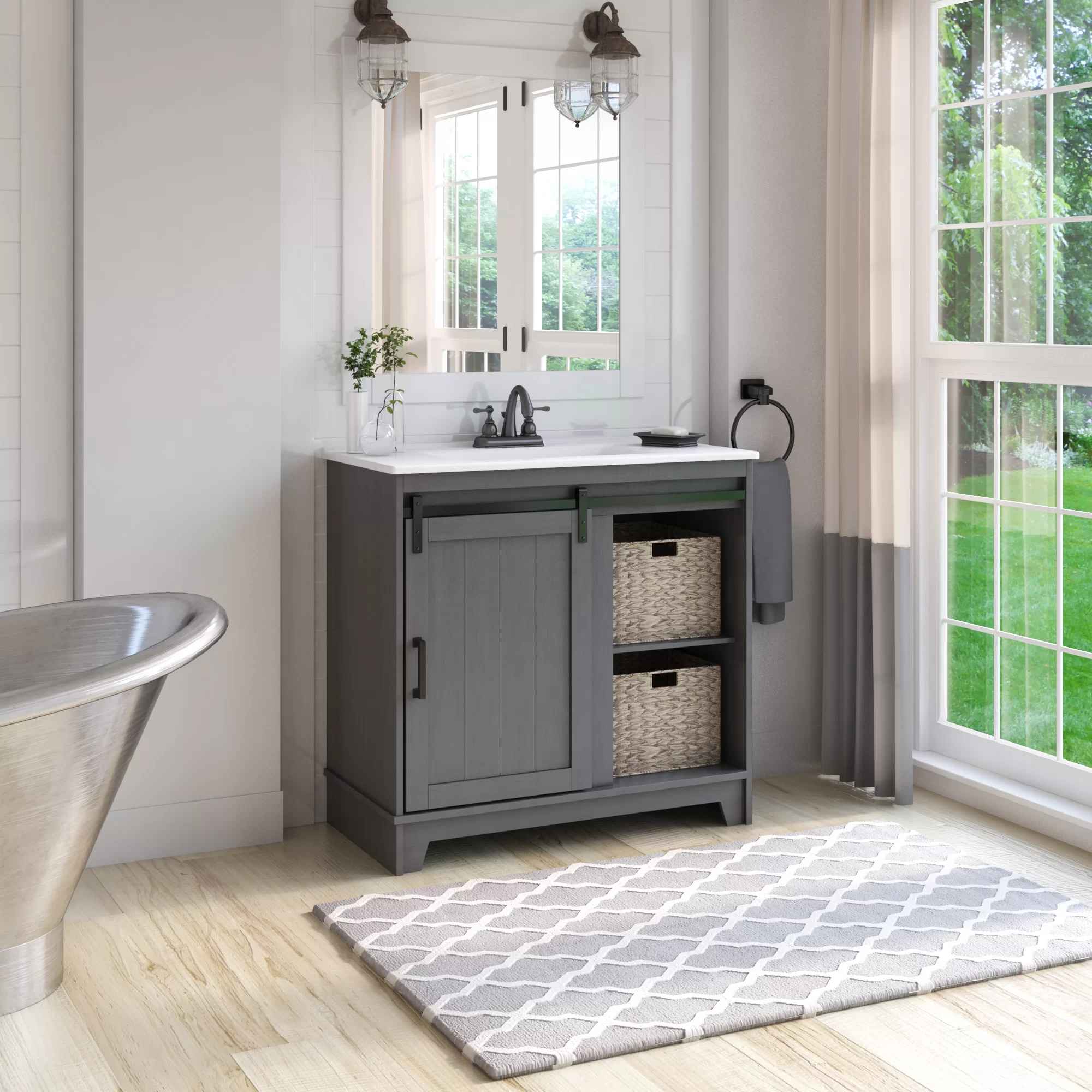 Braylen Single Bathroom Vanity with Ceramic Top thumbnail 4