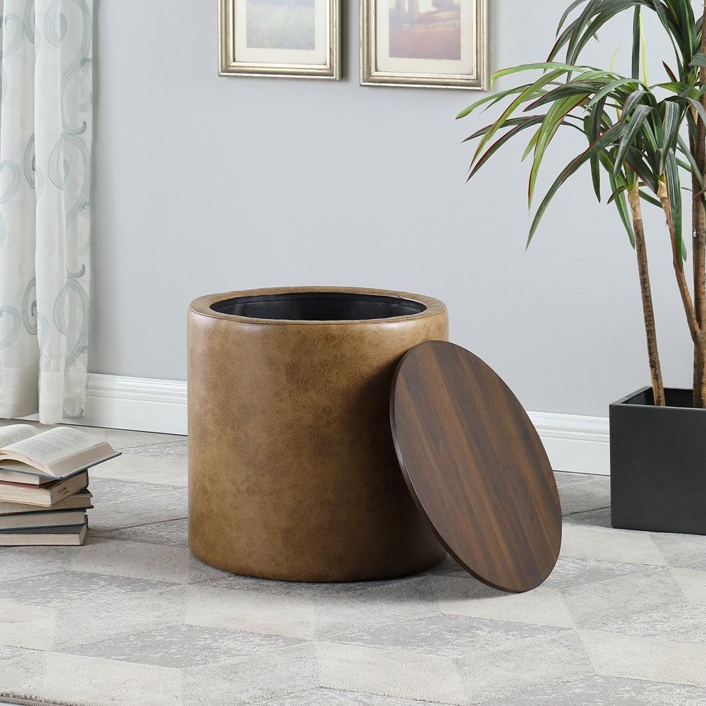Aluino Faux Leather Ottoman thumbnail 2