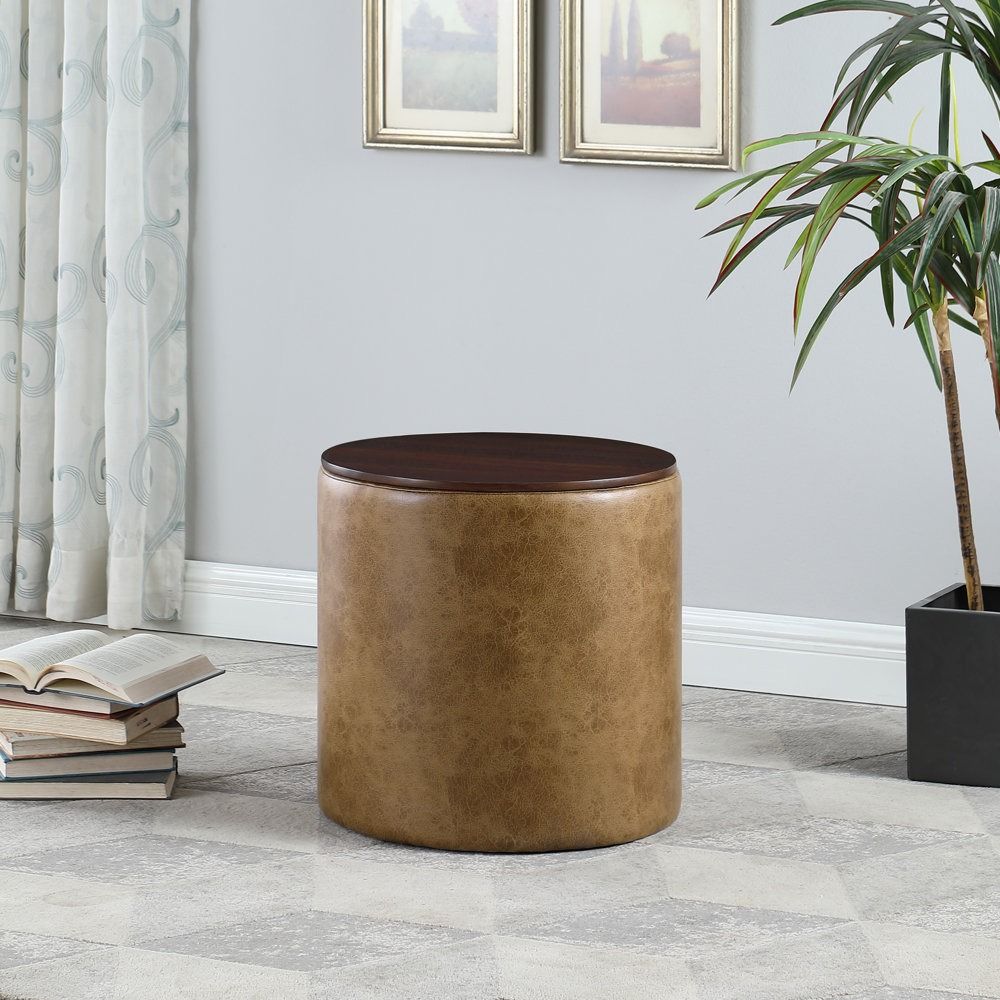 Aluino Faux Leather Ottoman thumbnail 5