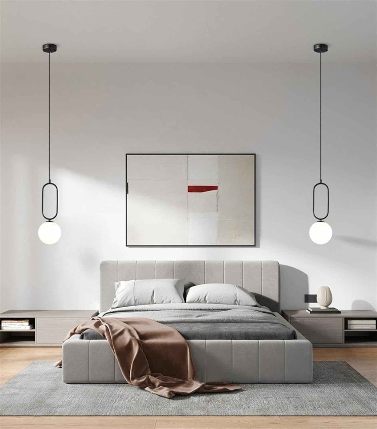 Wireless Pendant Lighting Fixture Black thumbnail 2