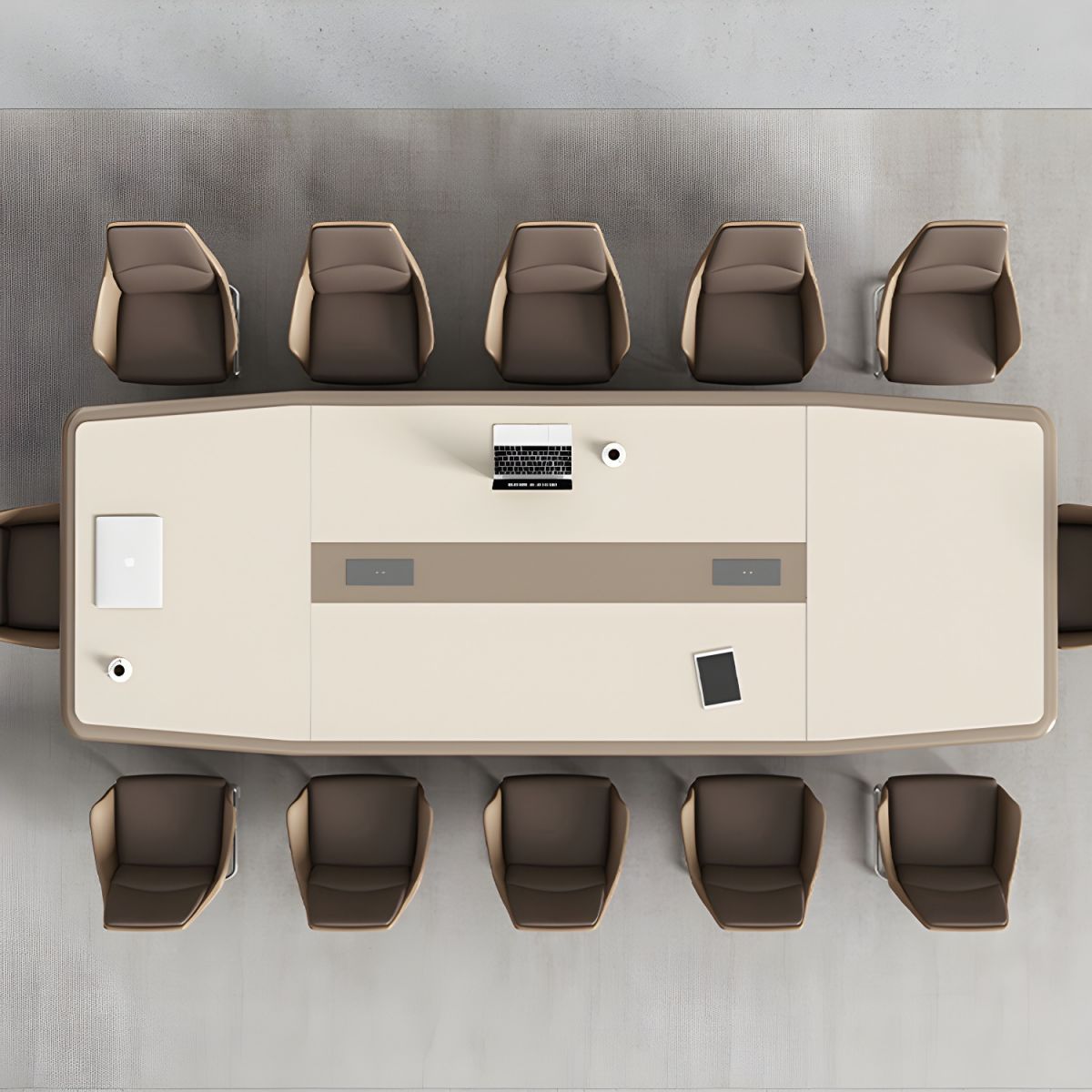 Modern White Conference Table Shape in Rectangle thumbnail 3