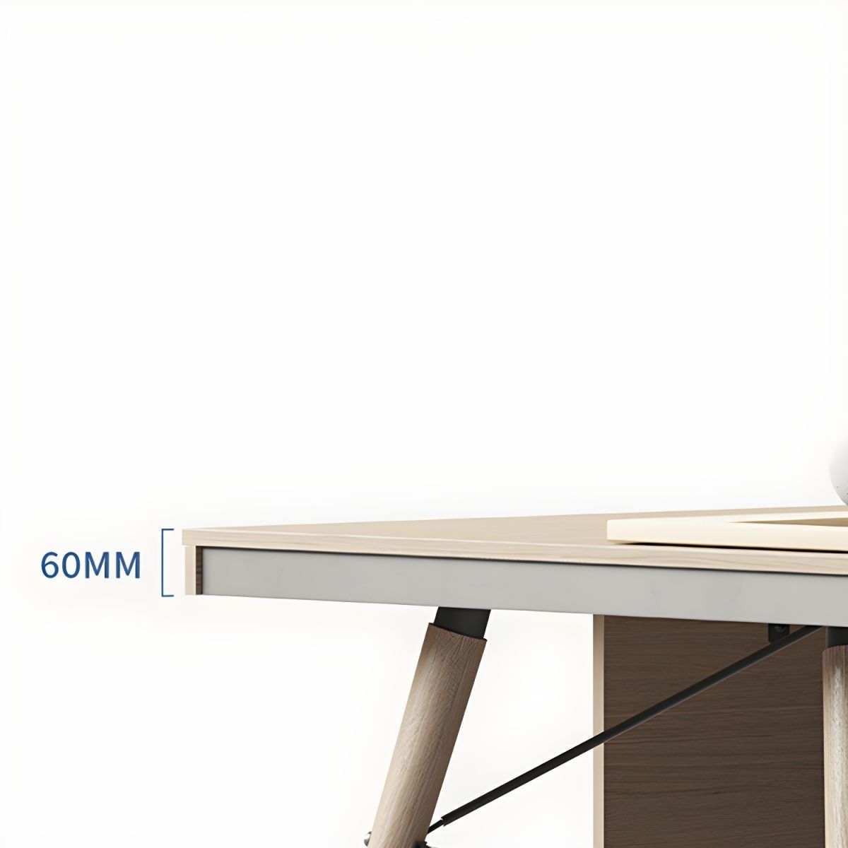 Contemporary Natural Executive Desk Oak L-Shape Wooden Office Desk thumbnail 6
