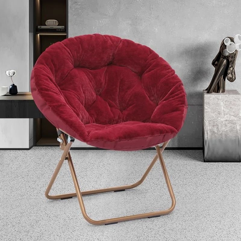Foldable Saucer Moon Chair Portable Oversized Cozy Accent Chair thumbnail 2