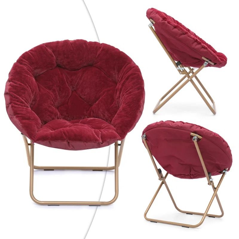 Foldable Saucer Moon Chair Portable Oversized Cozy Accent Chair thumbnail 3